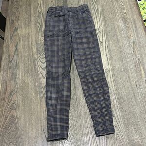 American Eagle Super Hi-Rise Jegging Jeans Super Stretch Plaid Gray/Brown Sz 00